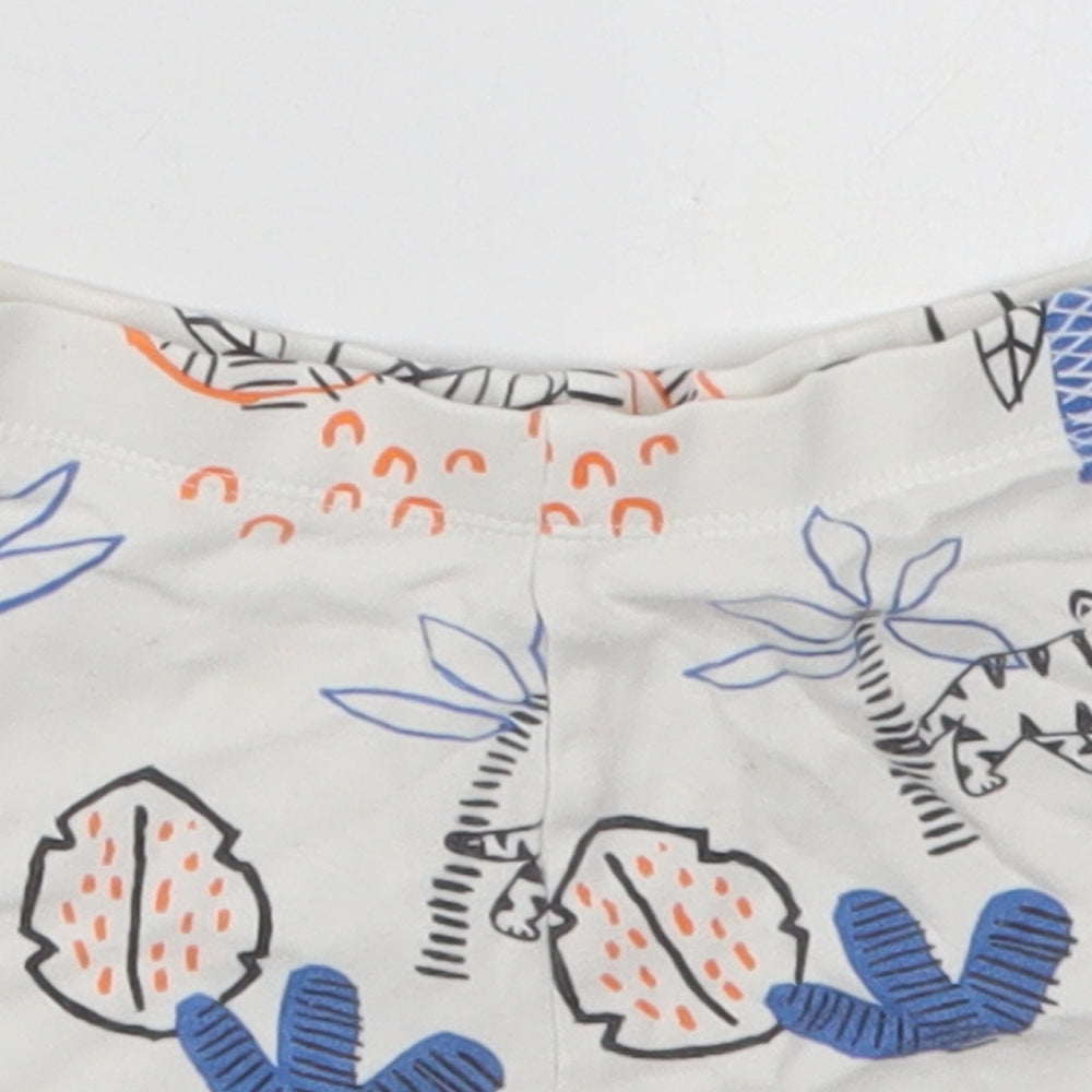 F&F Baby White  Cotton Cropped Trousers Size 18-24 Months   - Cat Jungle Sleep Shorts