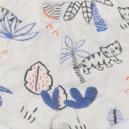 F&F Baby White  Cotton Cropped Trousers Size 18-24 Months   - Cat Jungle Sleep Shorts