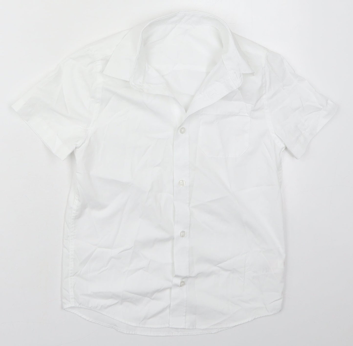 F&F Boys White  Polyester Basic Button-Up Size 8-9 Years Collared Button