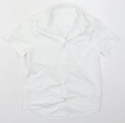 F&F Boys White  Polyester Basic Button-Up Size 8-9 Years Collared Button