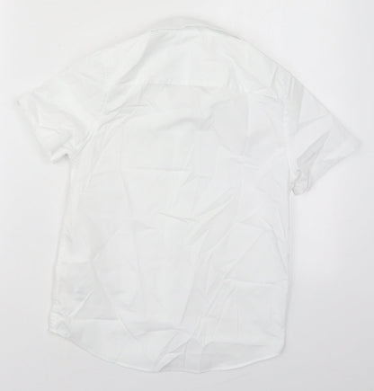 F&F Boys White  Polyester Basic Button-Up Size 8-9 Years Collared Button