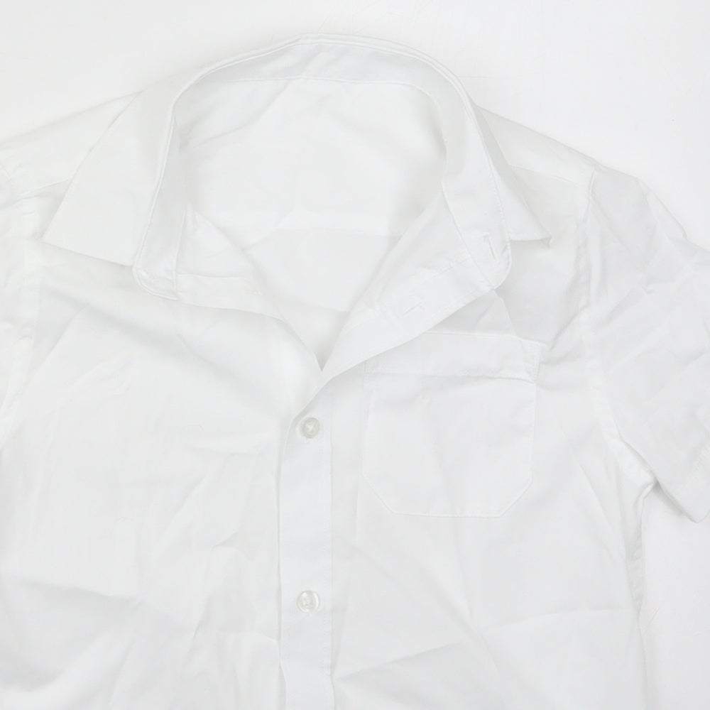 F&F Boys White  Polyester Basic Button-Up Size 8-9 Years Collared Button