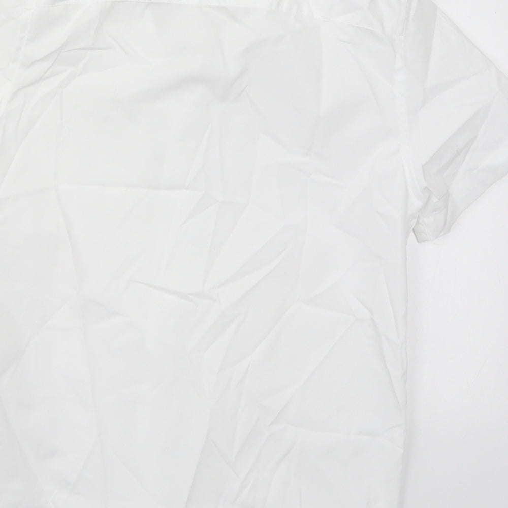 F&F Boys White  Polyester Basic Button-Up Size 8-9 Years Collared Button
