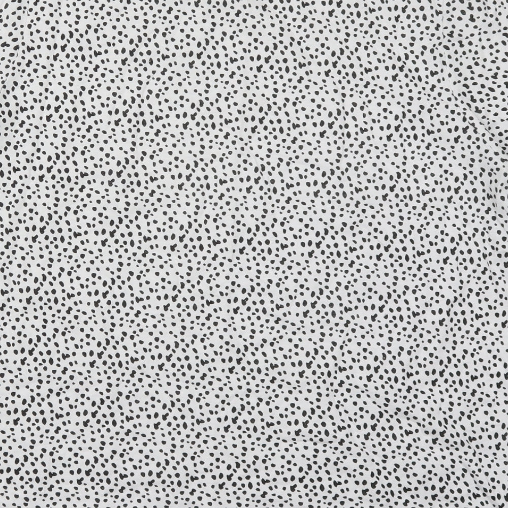 Dunnes Womens White  Cotton Basic T-Shirt Size XL Crew Neck - Spotted