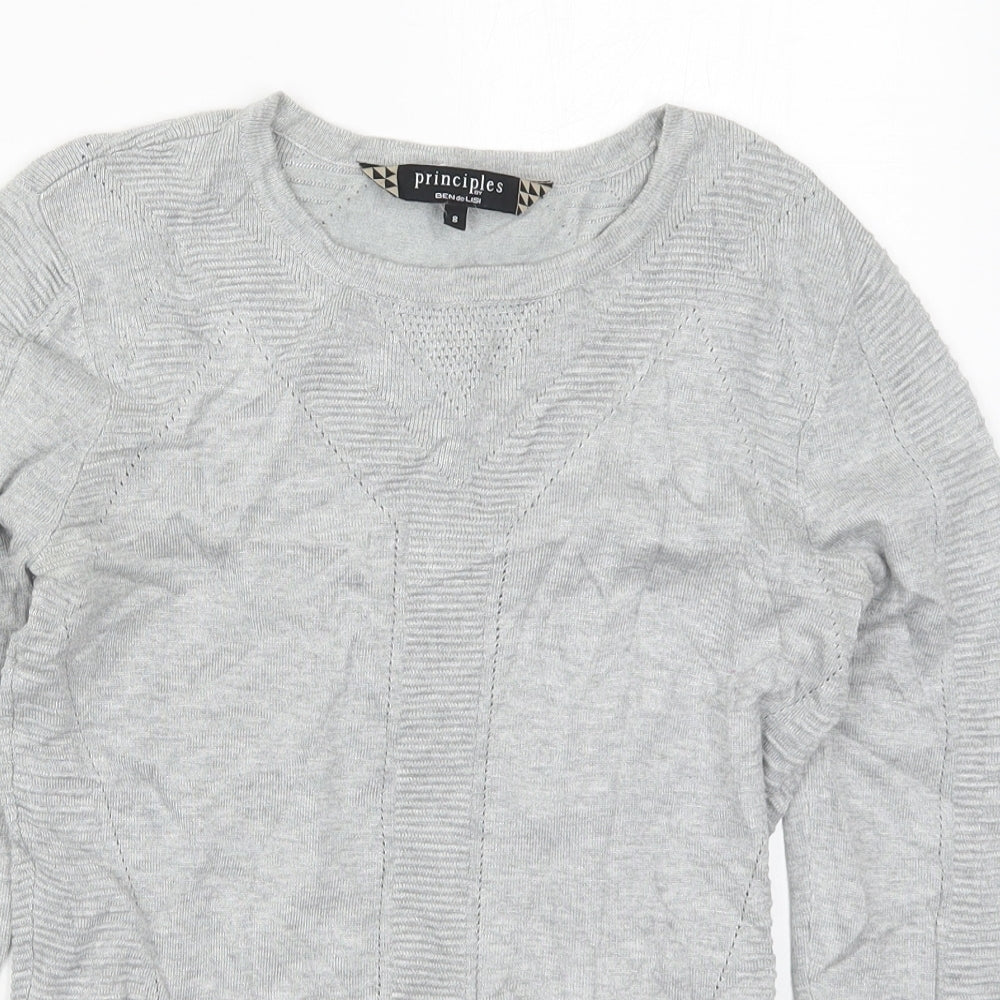 Womens UK Size 8 Principles Grey Pullover Jumper