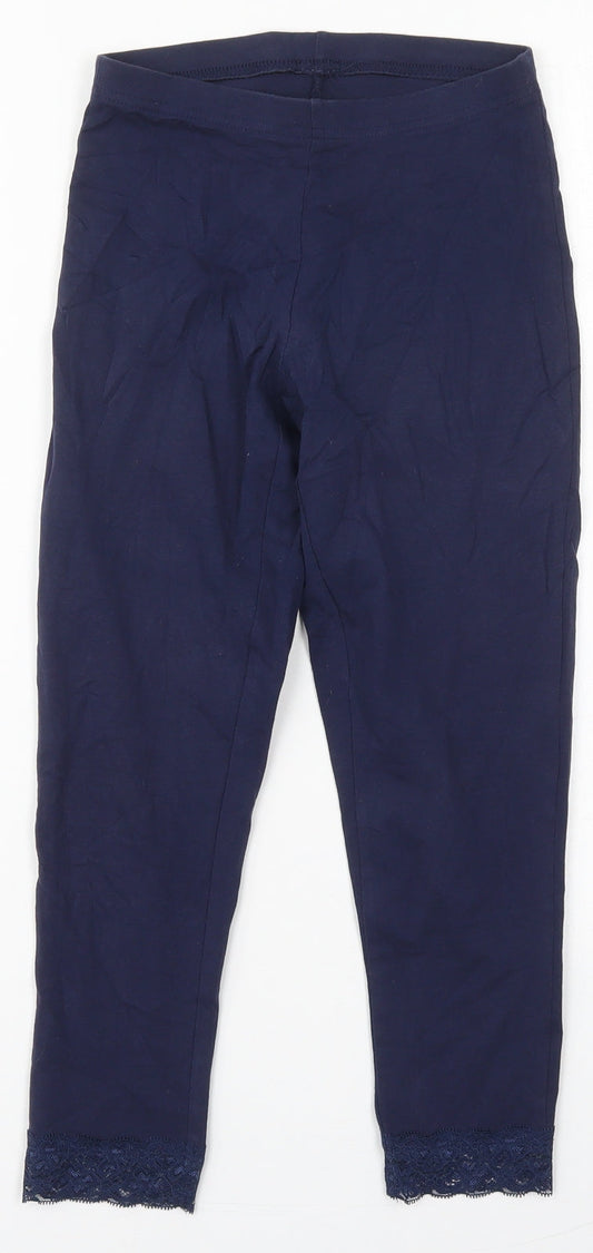 George Womens Blue  Cotton Carrot Leggings Size 8 L21 in