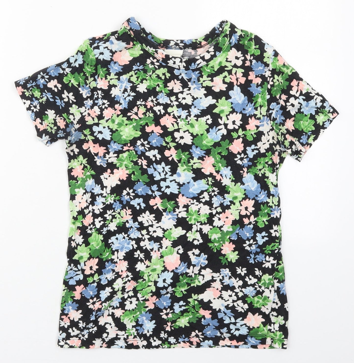 Womens UK Size XS H&M Green Basic T-Shirt