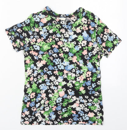 Womens UK Size XS H&M Green Basic T-Shirt
