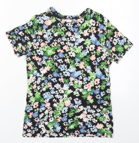 Womens UK Size XS H&M Green Basic T-Shirt