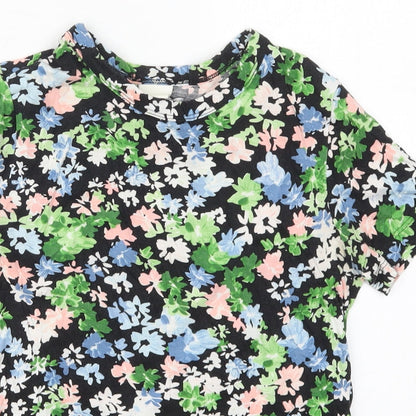 Womens UK Size XS H&M Green Basic T-Shirt