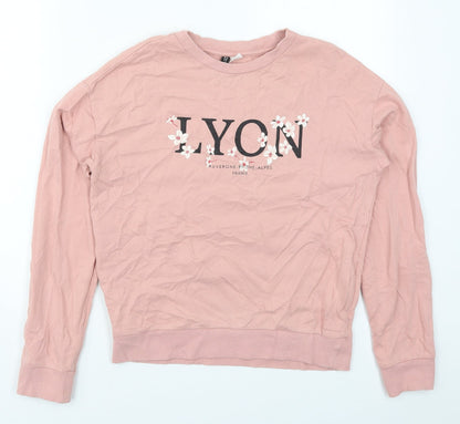 H&M Womens Pink  Cotton Pullover Sweatshirt Size XS  Pullover - Lyon
