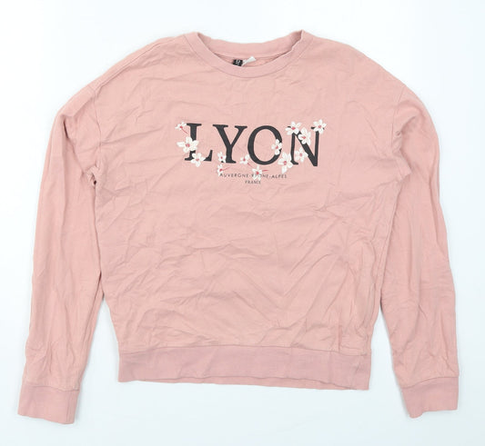 H&M Womens Pink  Cotton Pullover Sweatshirt Size XS  Pullover - Lyon