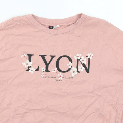 H&M Womens Pink  Cotton Pullover Sweatshirt Size XS  Pullover - Lyon