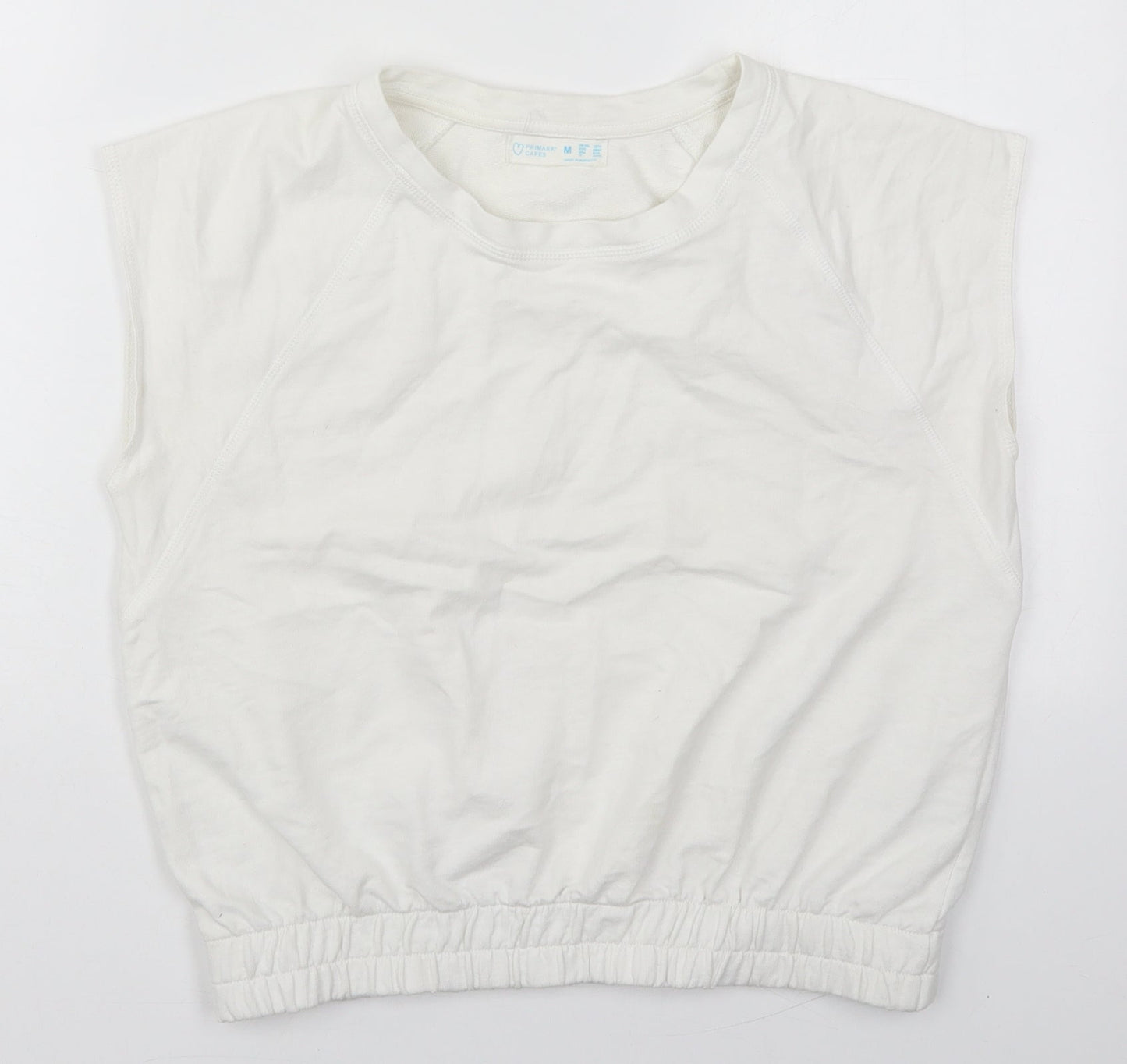 Primark Womens White  Cotton Pullover Sweatshirt Size 12  Pullover