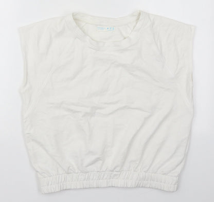 Primark Womens White  Cotton Pullover Sweatshirt Size 12  Pullover