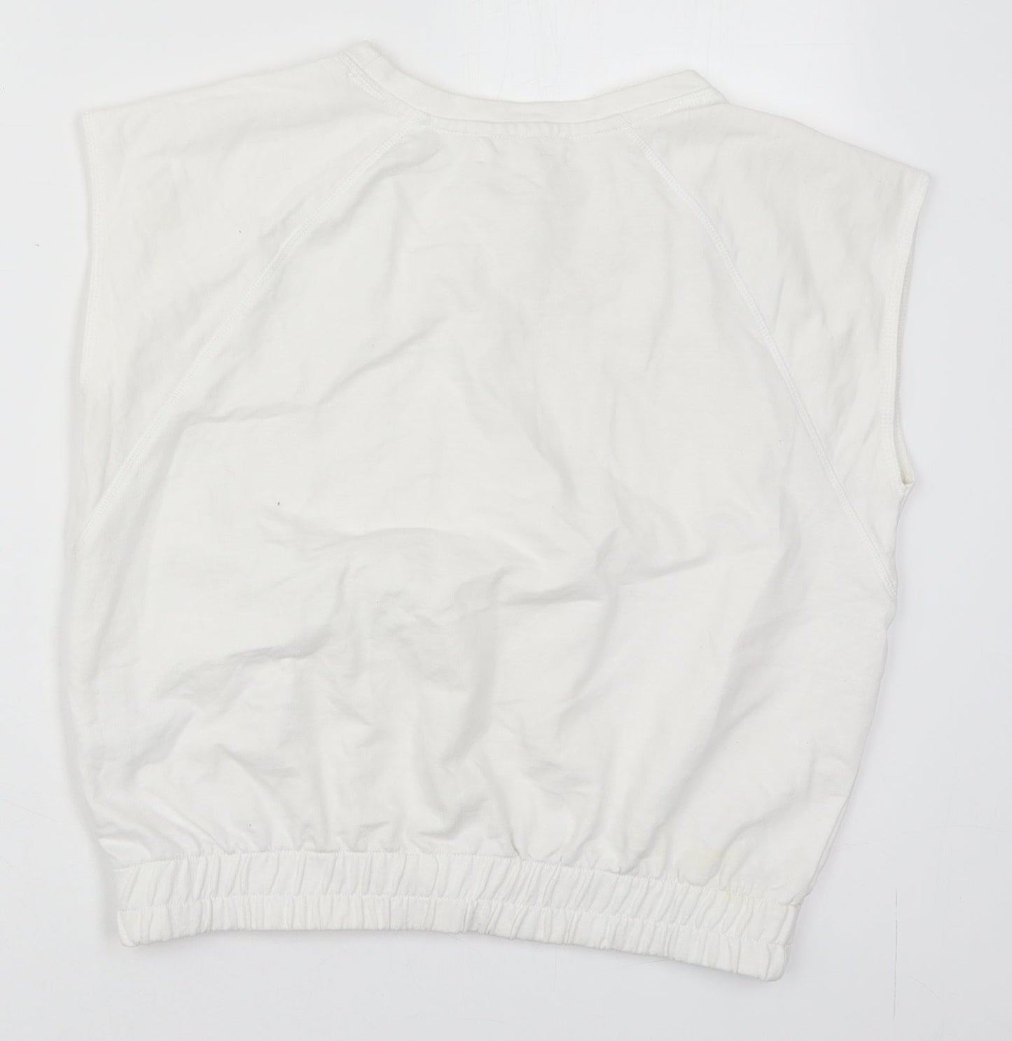 Primark Womens White  Cotton Pullover Sweatshirt Size 12  Pullover