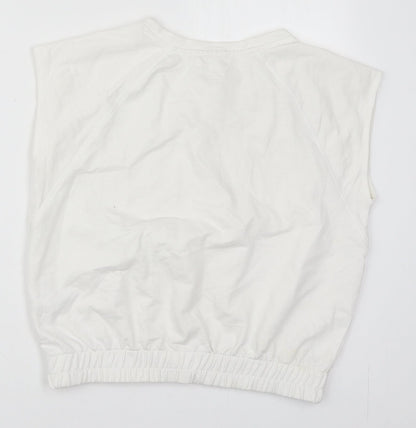 Primark Womens White  Cotton Pullover Sweatshirt Size 12  Pullover