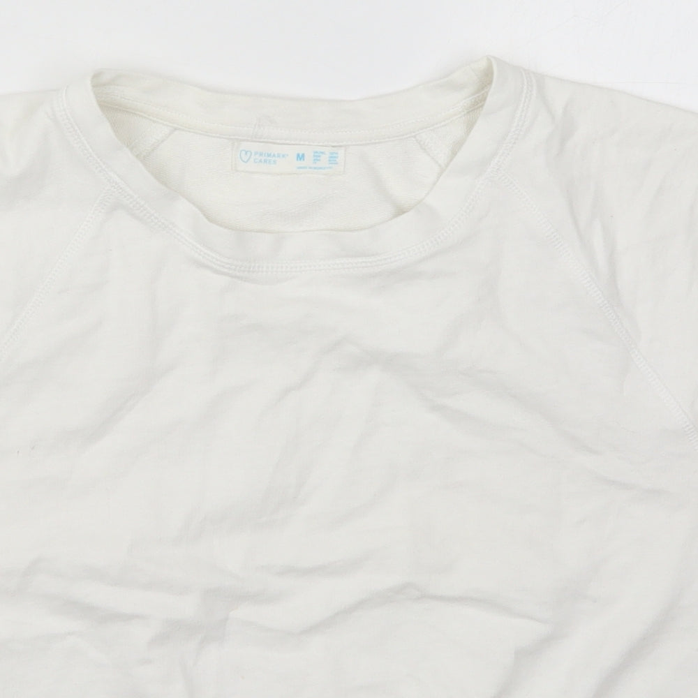 Primark Womens White  Cotton Pullover Sweatshirt Size 12  Pullover