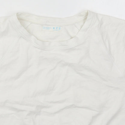 Primark Womens White  Cotton Pullover Sweatshirt Size 12  Pullover