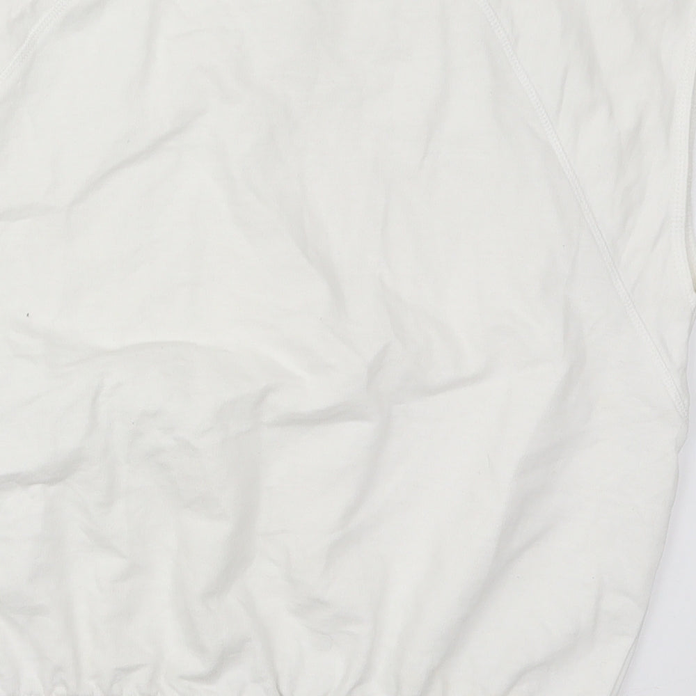Primark Womens White  Cotton Pullover Sweatshirt Size 12  Pullover
