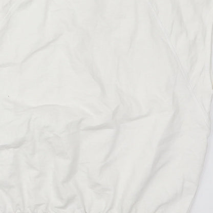Primark Womens White  Cotton Pullover Sweatshirt Size 12  Pullover