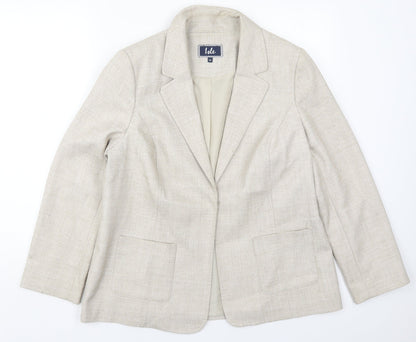 Isle Womens Beige   Jacket  Size 16  Hook & Eye
