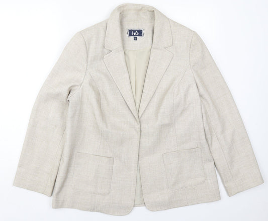 Isle Womens Beige   Jacket  Size 16  Hook & Eye