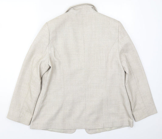 Isle Womens Beige   Jacket  Size 16  Hook & Eye