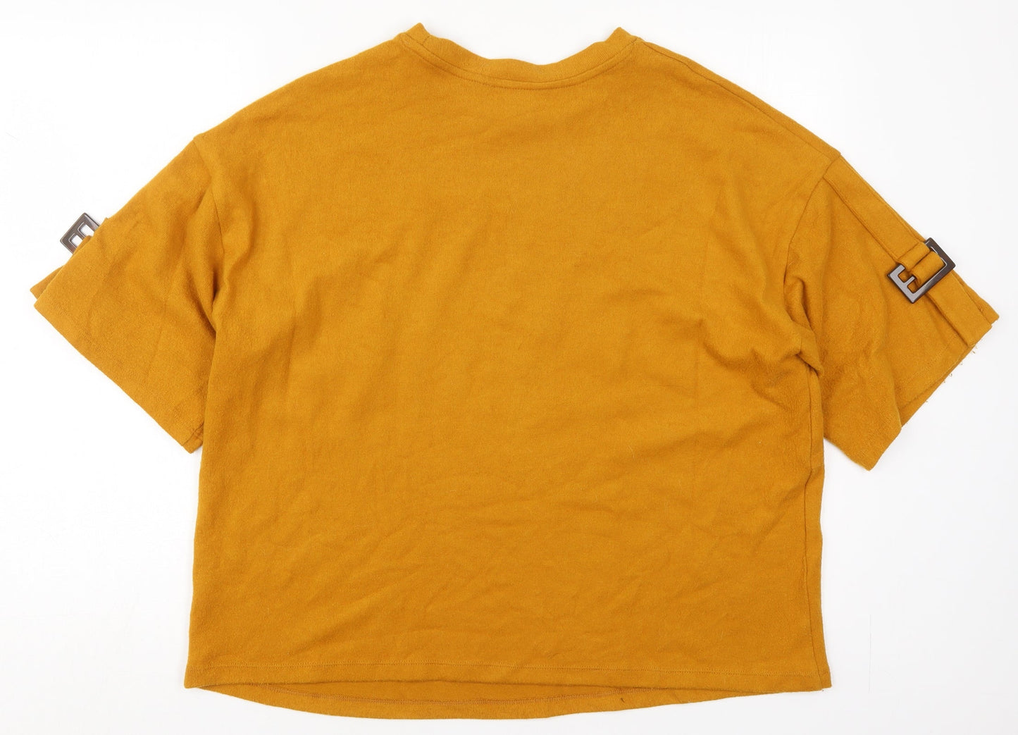 F&F Womens Orange  Polyester Basic T-Shirt Size 14 Crew Neck