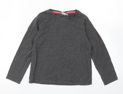 Matalan Girls Grey  Cotton Basic T-Shirt Size 7 Years Crew Neck