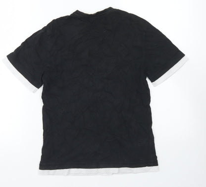 F&F Boys Black  Cotton Basic T-Shirt Size 9-10 Years Crew Neck  - Unleash The Wild Side Tiger