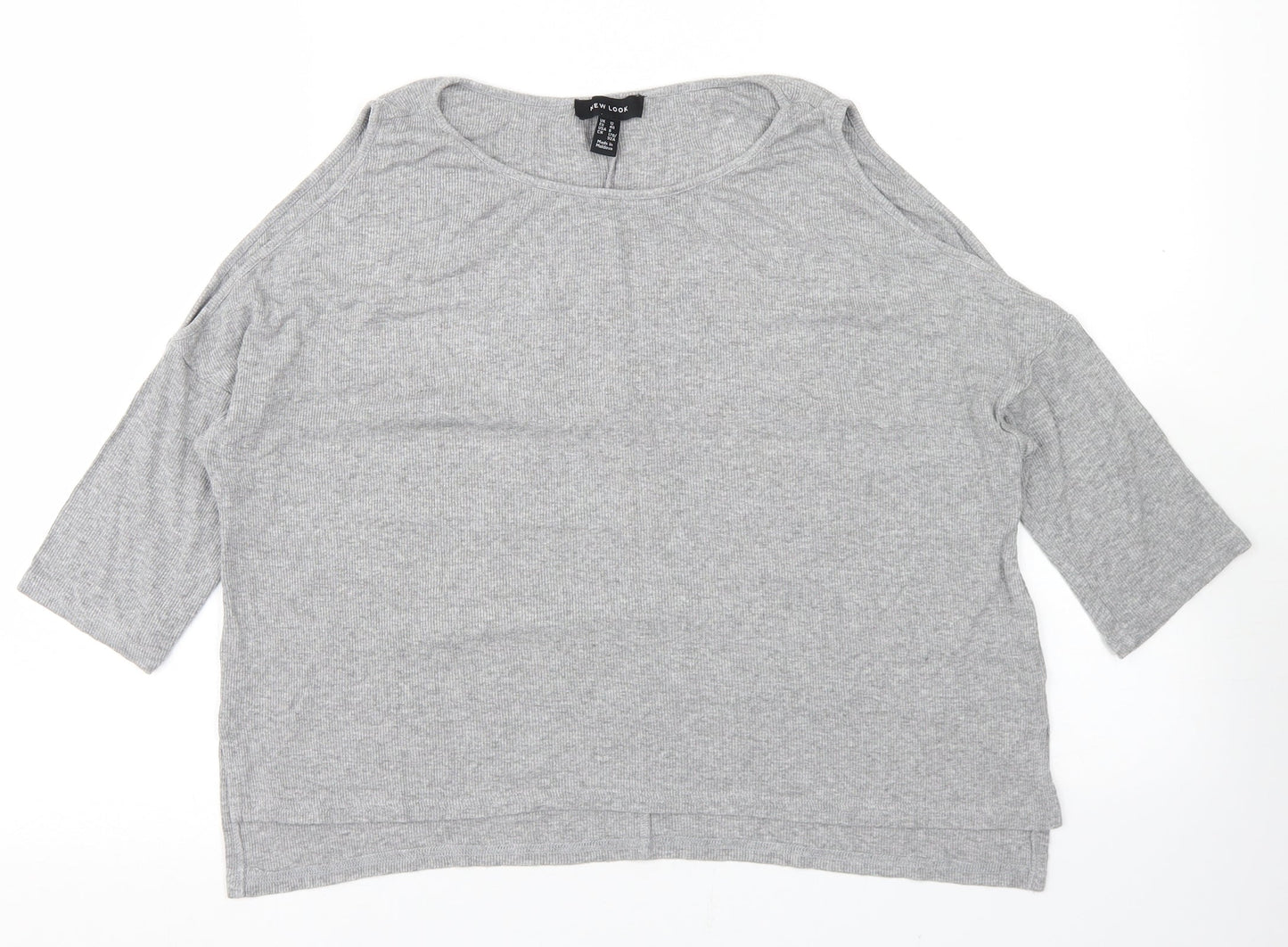 Womens UK Size 12 New Look Grey Basic T-Shirt