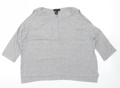 Womens UK Size 12 New Look Grey Basic T-Shirt