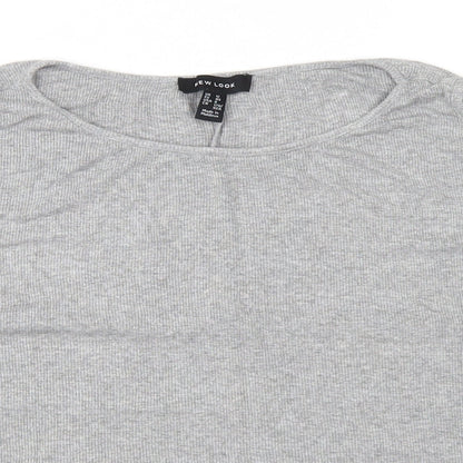 Womens UK Size 12 New Look Grey Basic T-Shirt
