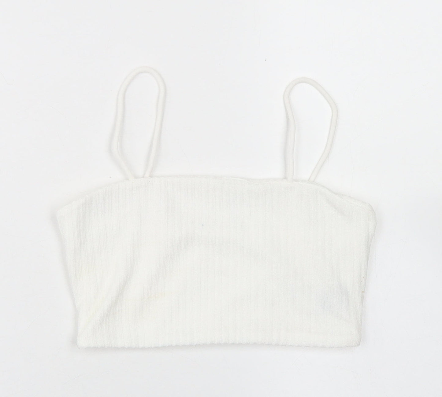 SheIn Womens White  Polyester Cropped Tank Size XS Square Neck