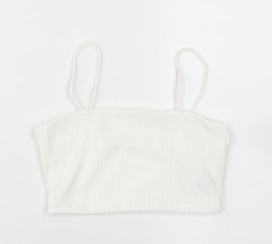 SheIn Womens White  Polyester Cropped Tank Size XS Square Neck