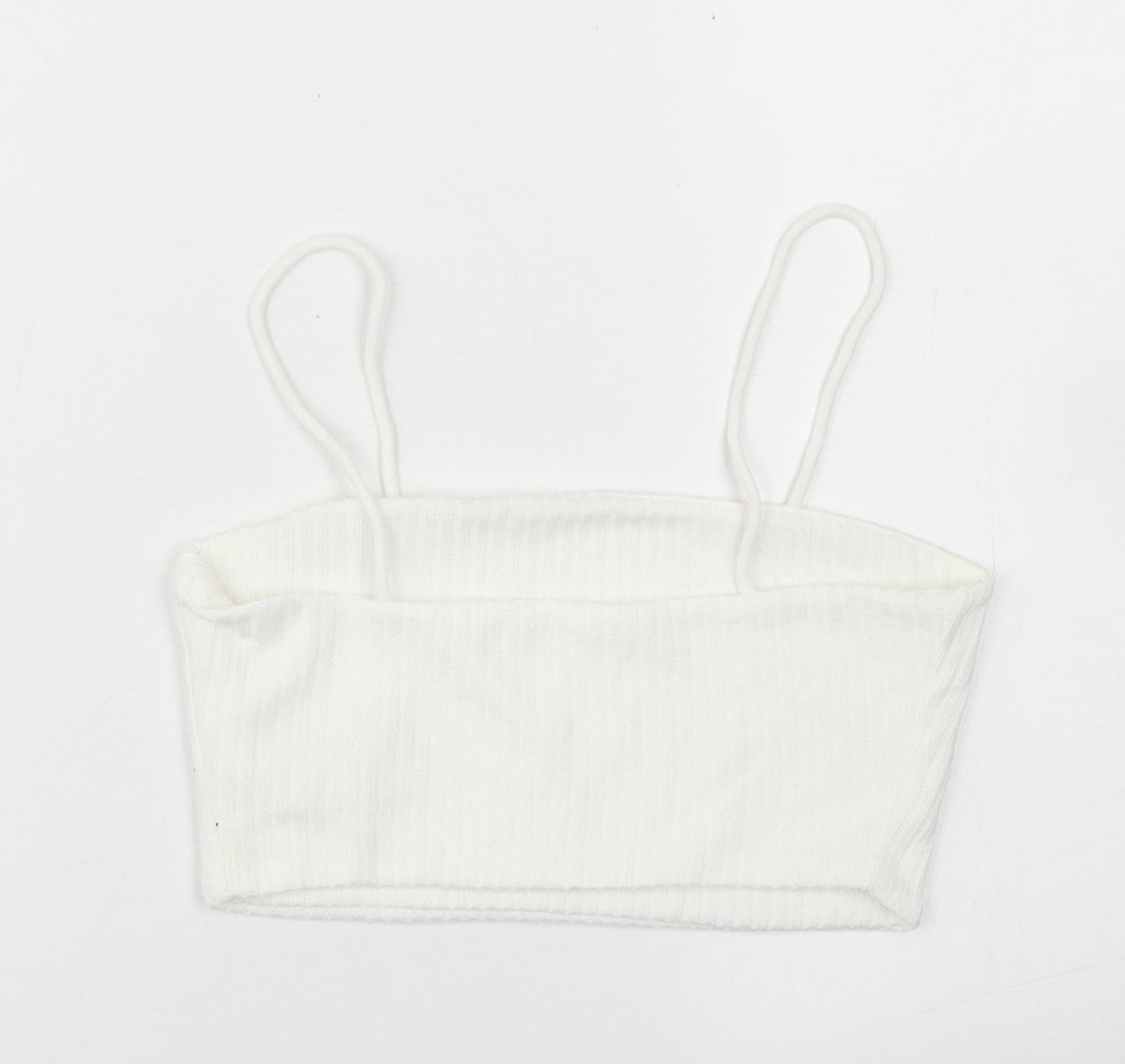 SheIn Womens White  Polyester Cropped Tank Size XS Square Neck