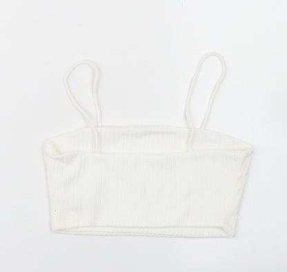 SheIn Womens White  Polyester Cropped Tank Size XS Square Neck