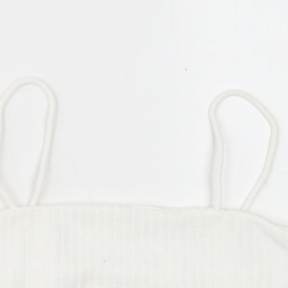 SheIn Womens White  Polyester Cropped Tank Size XS Square Neck