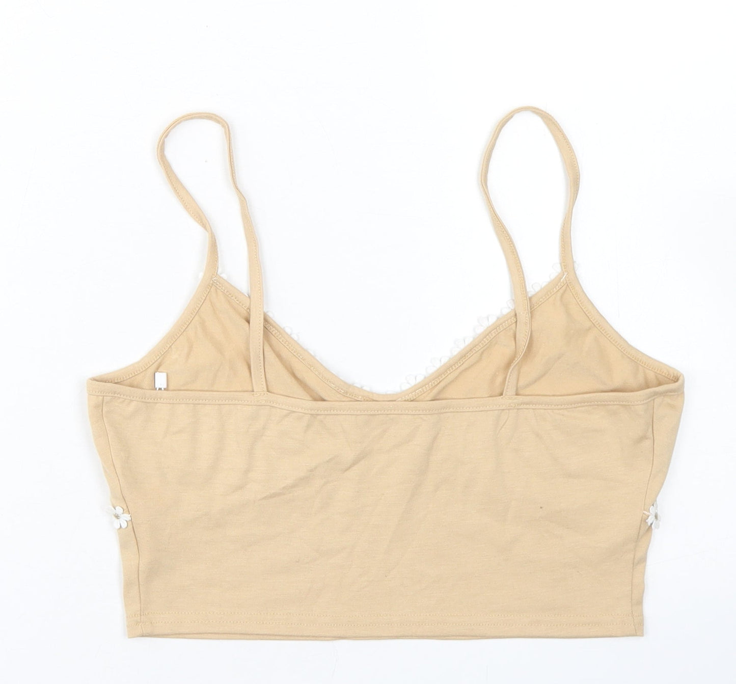 Womens UK Size M ROMWE Beige Cropped Tank