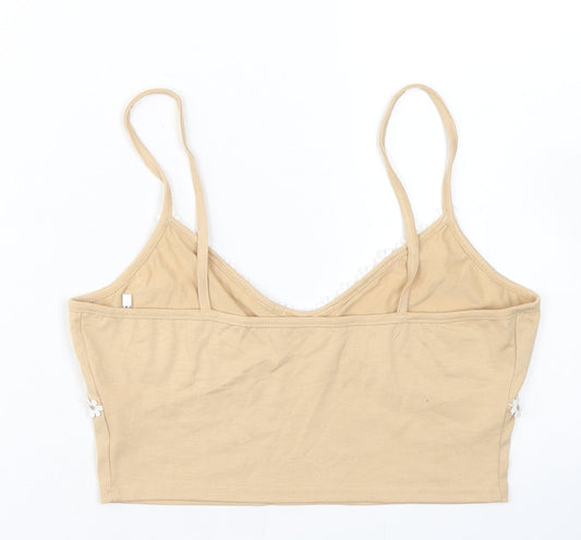 Womens UK Size M ROMWE Beige Cropped Tank