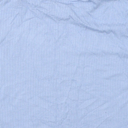 SheIn Womens Blue  Viscose Cropped T-Shirt Size M Crew Neck