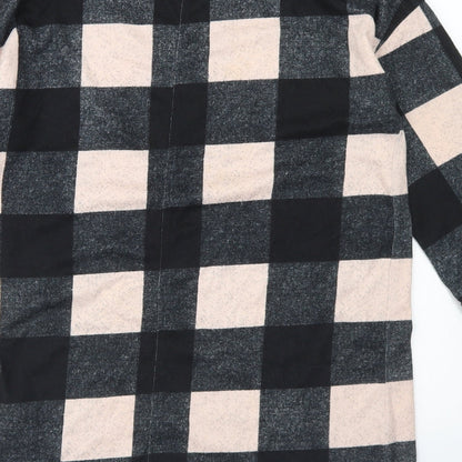 F&F Womens Black Check Polyester Tunic T-Shirt Size 8 Round Neck