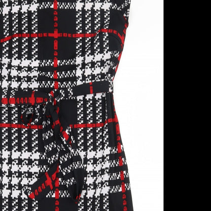 SheIn Womens Multicoloured Geometric Polyester Pencil Dress  Size XL  Round Neck Zip