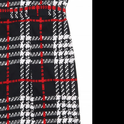 SheIn Womens Multicoloured Geometric Polyester Pencil Dress  Size XL  Round Neck Zip