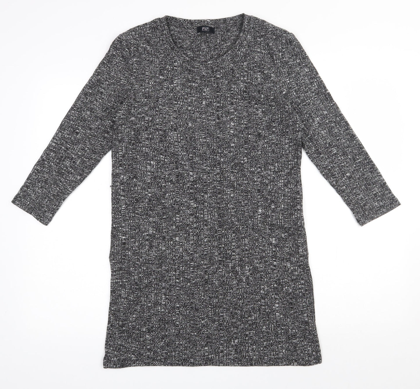 F&F Womens Grey Round Neck  Polyester Pullover Jumper Size 10