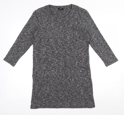 F&F Womens Grey Round Neck  Polyester Pullover Jumper Size 10