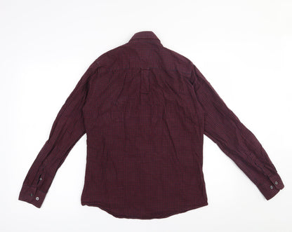 Mens UK Size S Burton Red  Button-Up Long Sleeve Casual Shirt