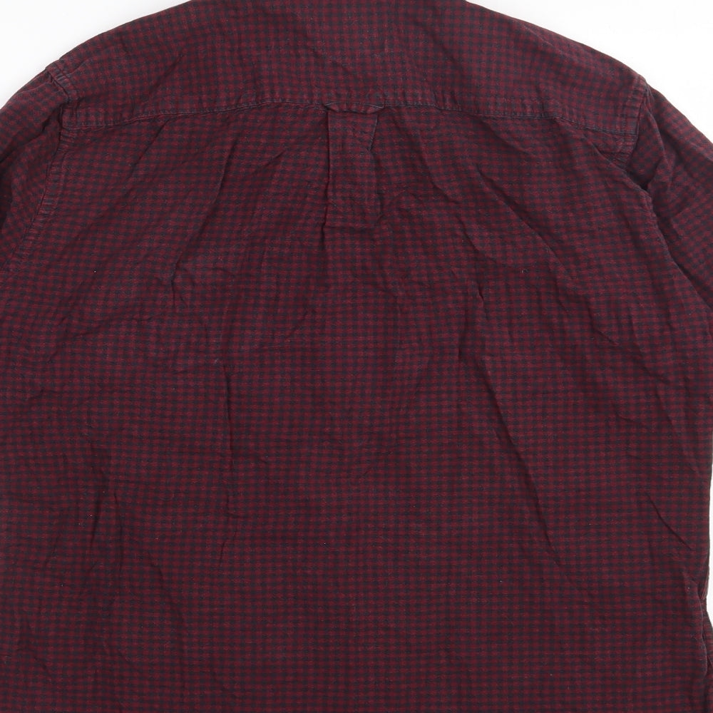 Mens UK Size S Burton Red  Button-Up Long Sleeve Casual Shirt