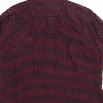 Mens UK Size S Burton Red  Button-Up Long Sleeve Casual Shirt